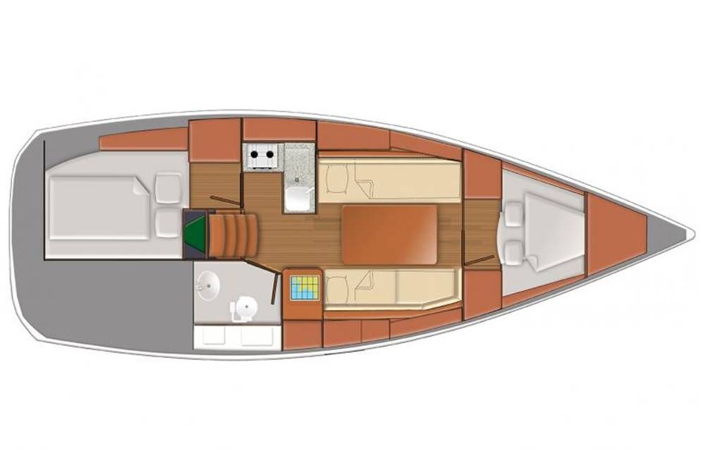 План-схема Парусная яхта Sun Odyssey 319 для программы «Яхт-менеджмент»