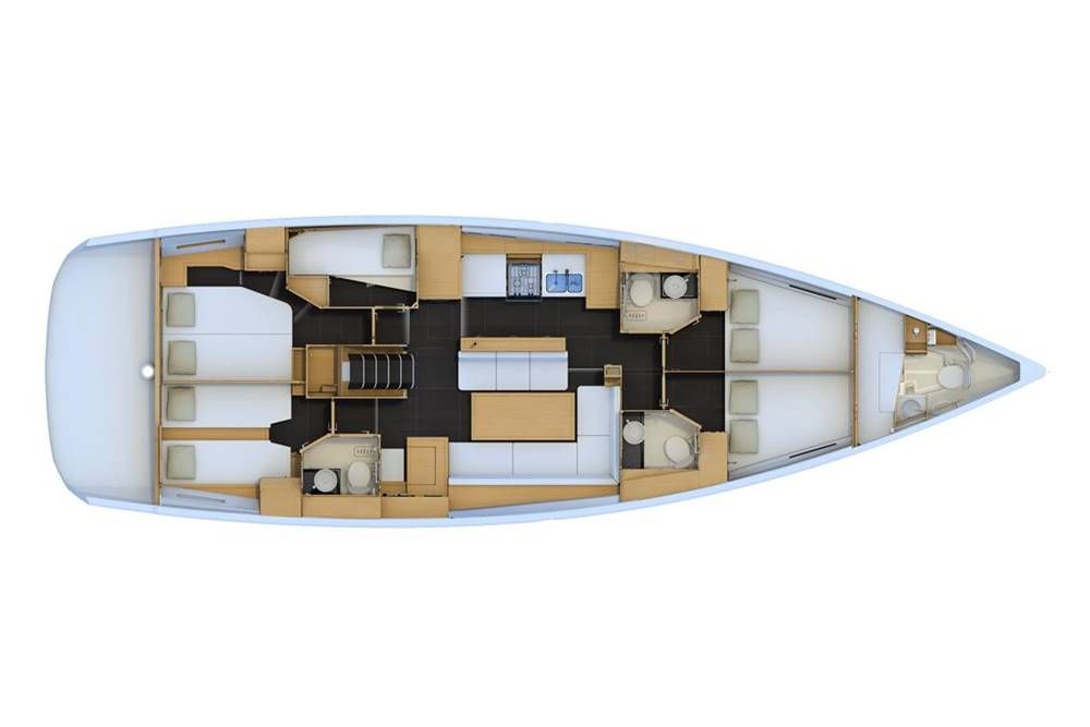 План-схема Парусная яхта Jeanneau 54 для программы «Яхт-менеджмент»