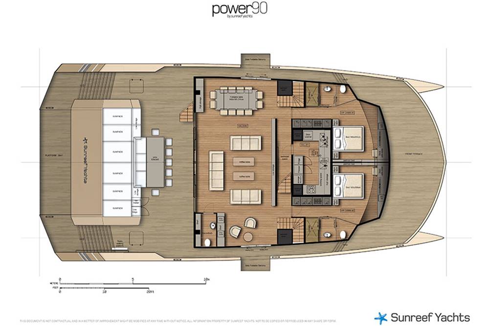 План-схема Катамаран Sunreef 90 Power для программы «Яхт-менеджмент»