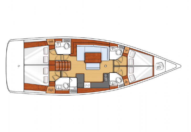 План-схема Парусная яхта Oceanis 48 „Luna Rossa“