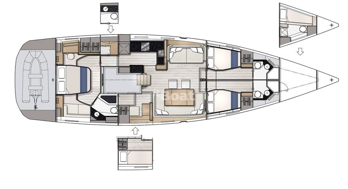 План-схема Парусная яхта Jeanneau 65 для программы «Яхт-менеджмент»