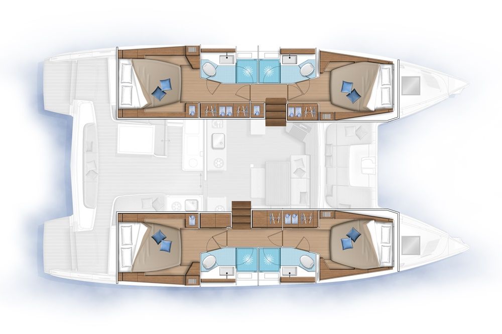 План-схема Парусный катамаран Lagoon 46 F/Luxury/2 "Kari"