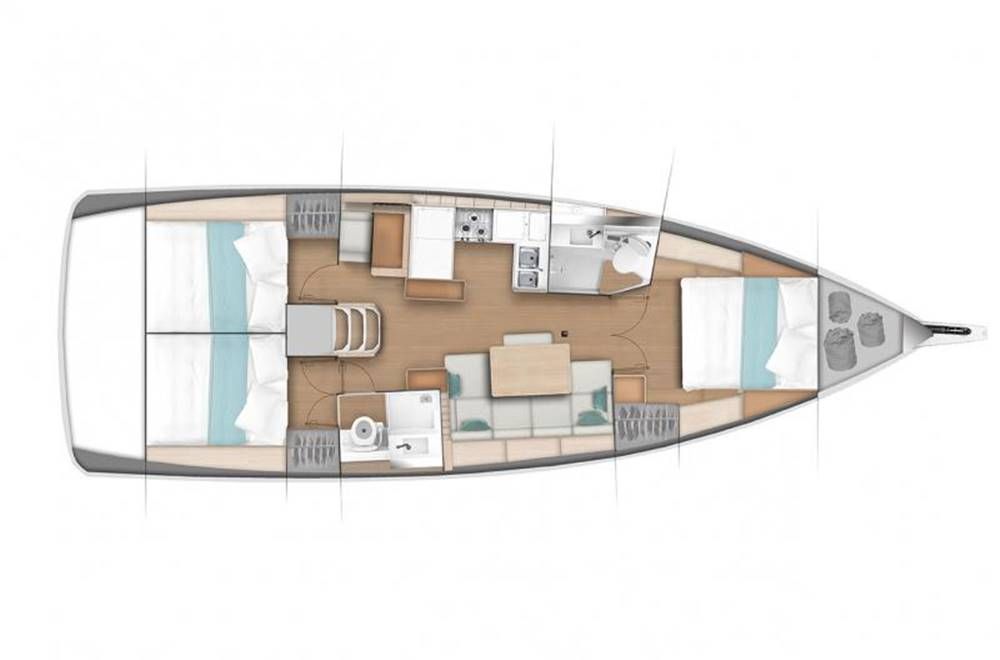 План-схема Парусная яхта Sun Odyssey 440 для программы «Яхт-менеджмент»