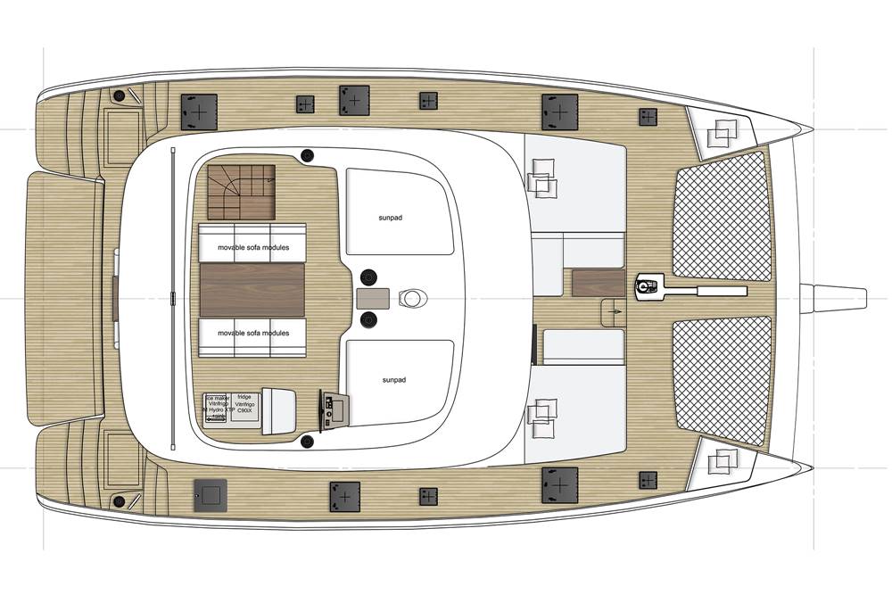 План-схема Катамаран Sunreef Sail 50 для программы «Яхт-менеджмент»